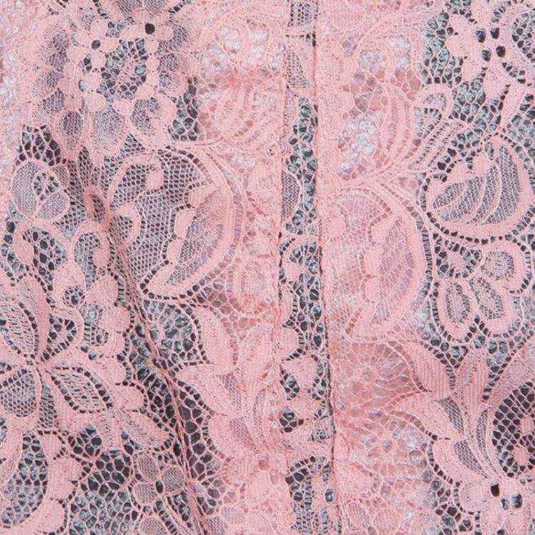 Pre Owned Balenciaga Pink Lace Sequin Embellished Skirt M