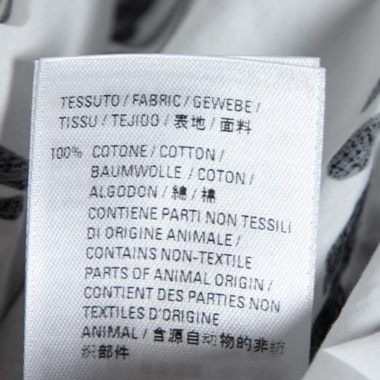 Pre Owned Balenciaga White & Black Signature Logo Print Cotton Oversized Shirt S