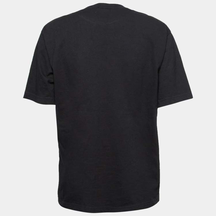 Pre Owned Balenciaga Black Cotton Paris Logo Printed T-Shirt S
