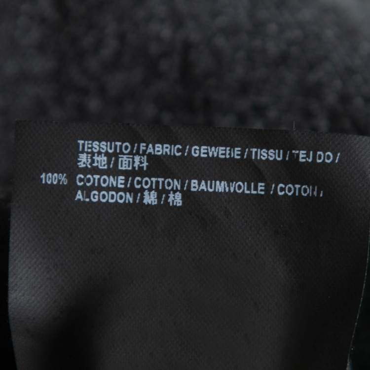 Pre Owned Balenciaga Grey Distressed Denim Logo Print Oversized Jacket S