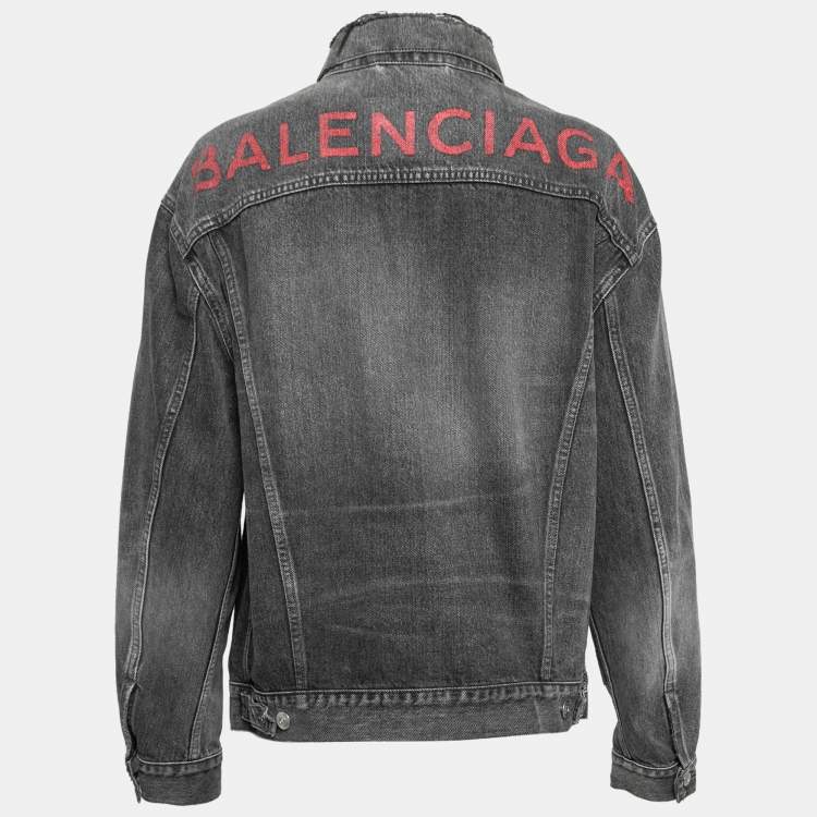 Balenciaga denim cheap logo jacket