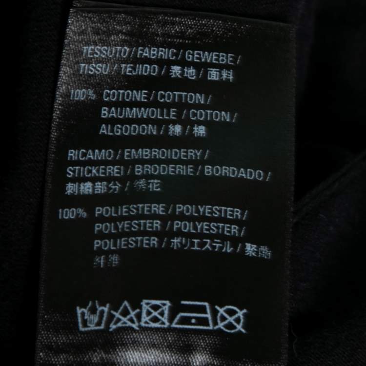 Pre Owned Balenciaga Black Cotton Rainbow Embroidered Logo T-Shirt XL