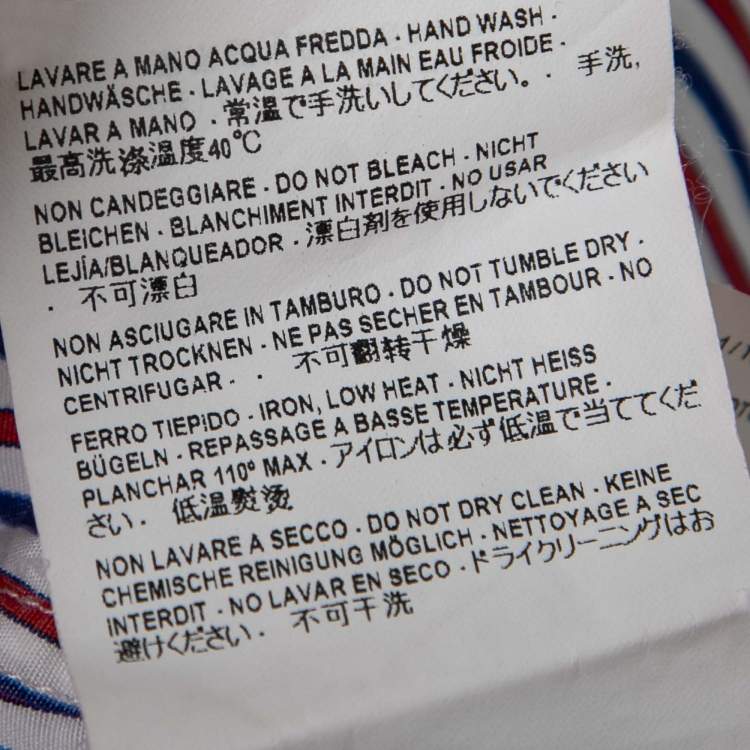 Pre Owned Balenciaga Red & Blue Striped Cotton Oversized Shirt S   