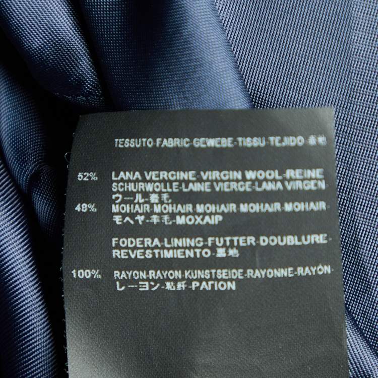 Pre Owned Balenciaga Navy Blue Wool & Mohair Sleeveless Oversized Jacket S