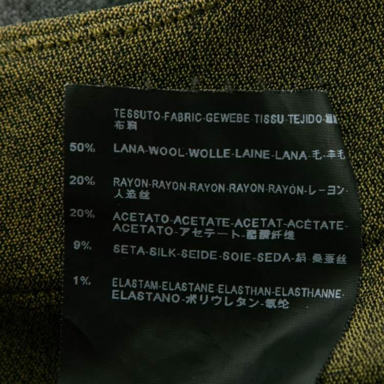 Pre Owned Balenciaga Green Crepe Draped Asymmetrical Dress S   