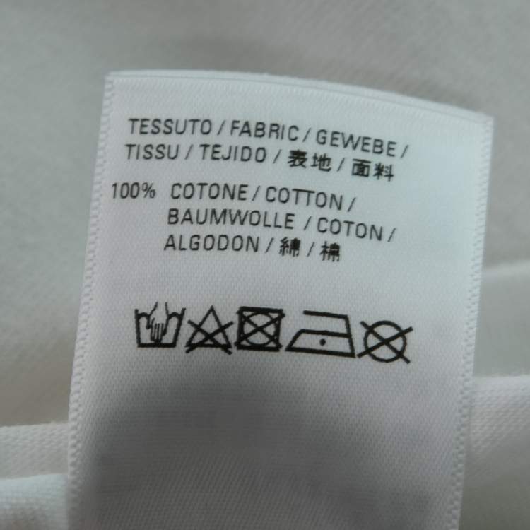 Pre Owned Balenciaga White Logo Print Cotton Crewneck T-Shirt XS