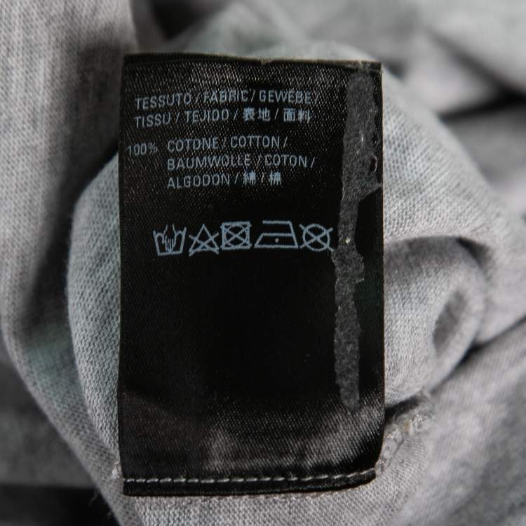 مملوكة مسبقًا Balenciaga Wardrobe Unisex Grey Logo Printed Cotton Knit T Shirt XXS