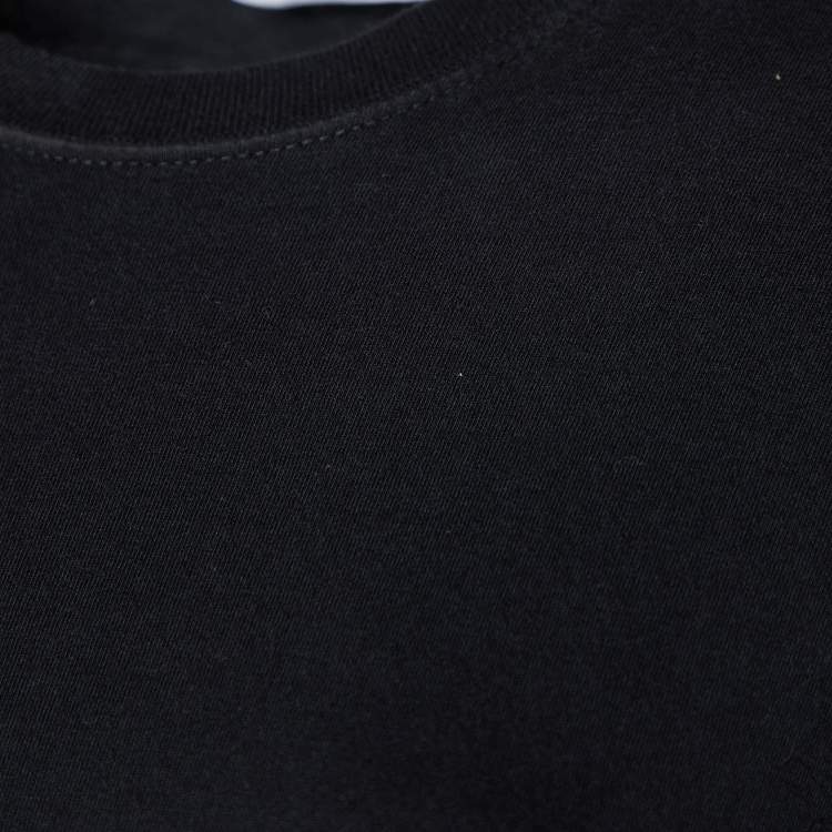 Pre Owned Balenciaga Black Cotton Knit Kimono Sleeve T-Shirt M