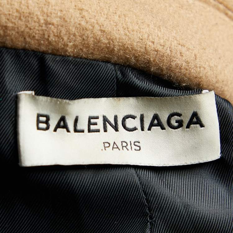 Pre Owned Balenciaga Light Brown Wool Button Front Short Coat S