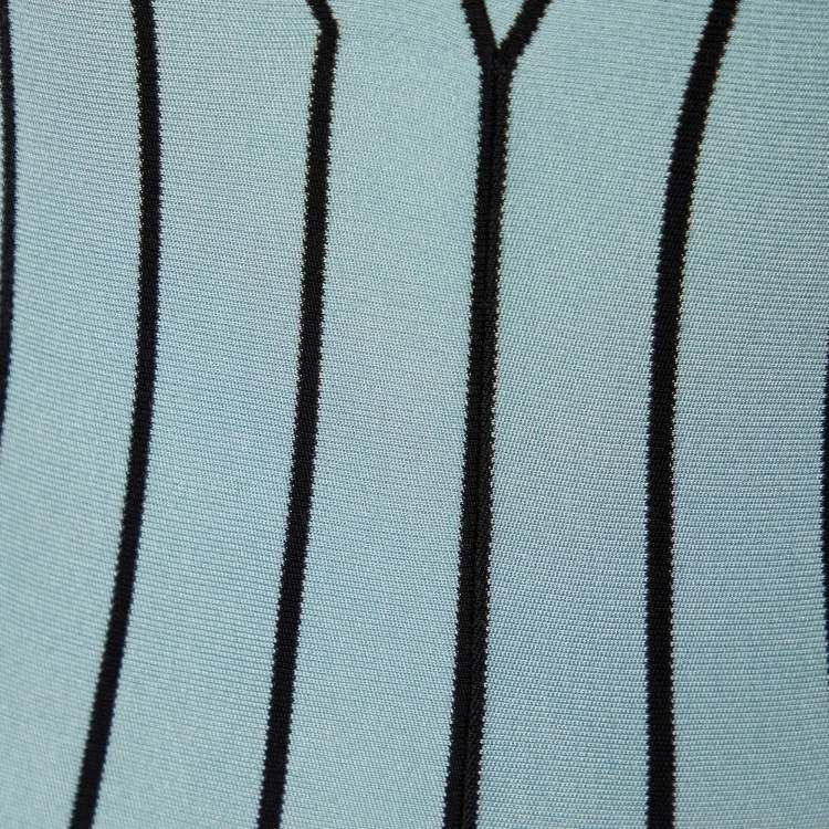 Pre Owned Balenciaga Light Blue Striped Silk Knit Top S