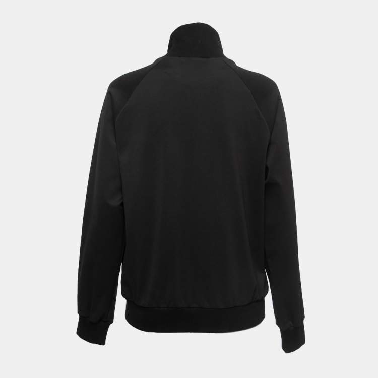 Pre Owned Balenciaga Black Logo Print Synthetic Tracksuit Jacket L