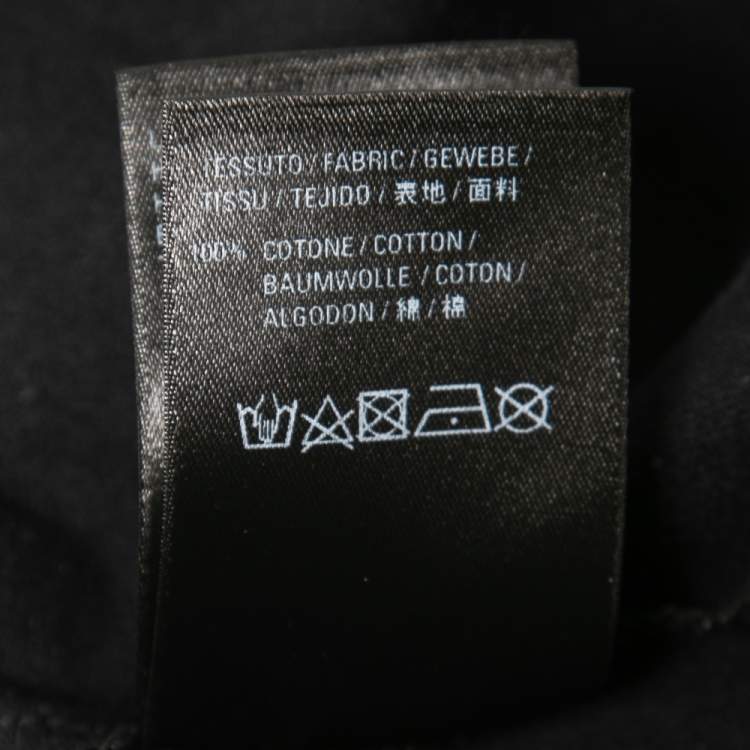 Pre Owned Balenciaga Black Logo Patterned Cotton T-Shirt M