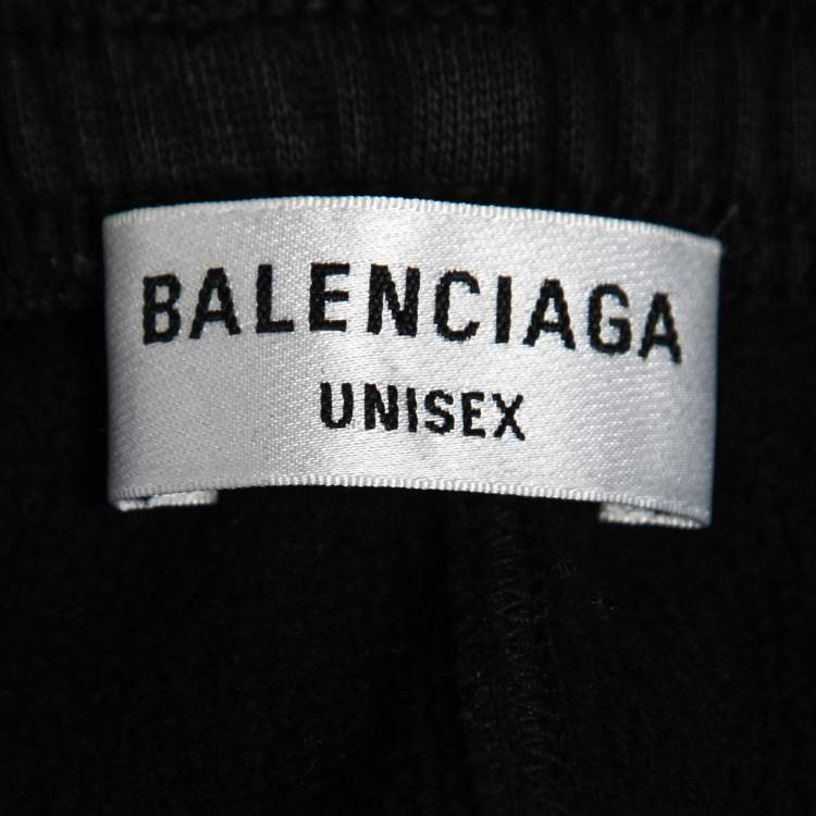 Pre Owned Balenciaga Grey Distressed Cotton Elastic Waist Hybrid Joggers XS