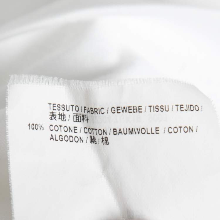 Pre Owned Balenciaga White Logo Printed Cotton Oversized T-Shirt M