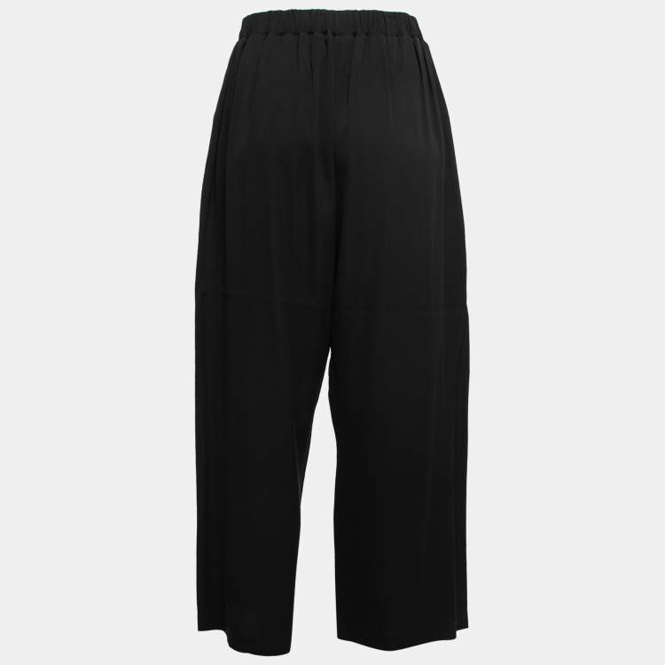 Pre Owned Balenciaga Black Silk Stretch Elasticized Waist Pants M