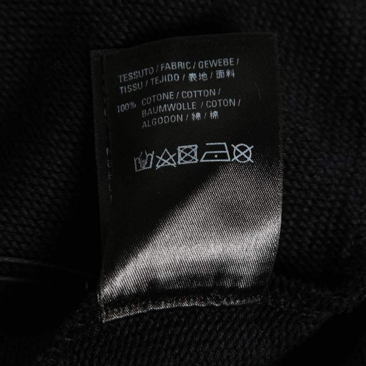 Pre Owned Balenciaga Black Cotton Logo Printed Hoodie XS