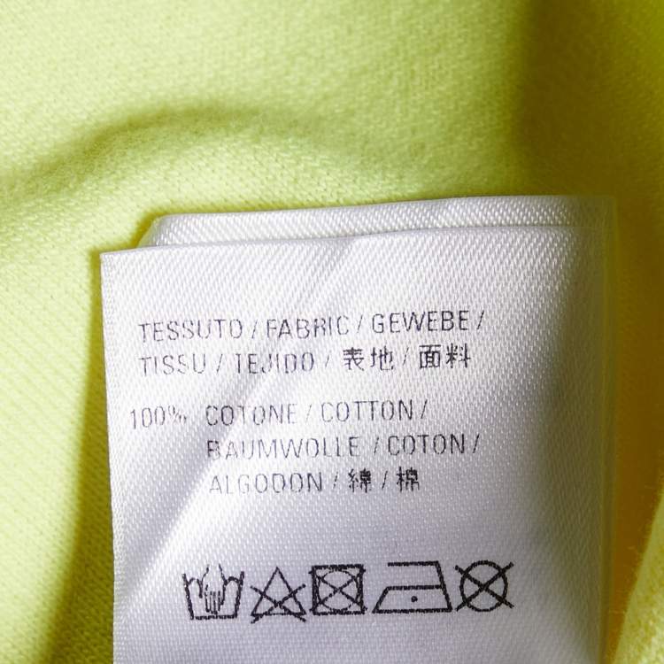 Pre Owned Balenciaga Neon Green Logo Printed Cotton Knit Crop Top M