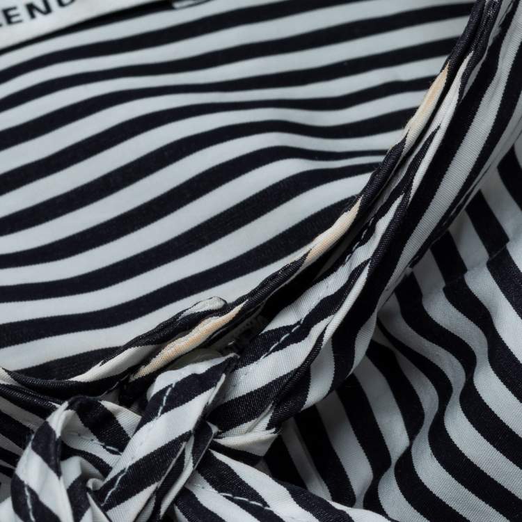 Pre Owned Balenciaga Black Striped Cotton Oversized Shirt S