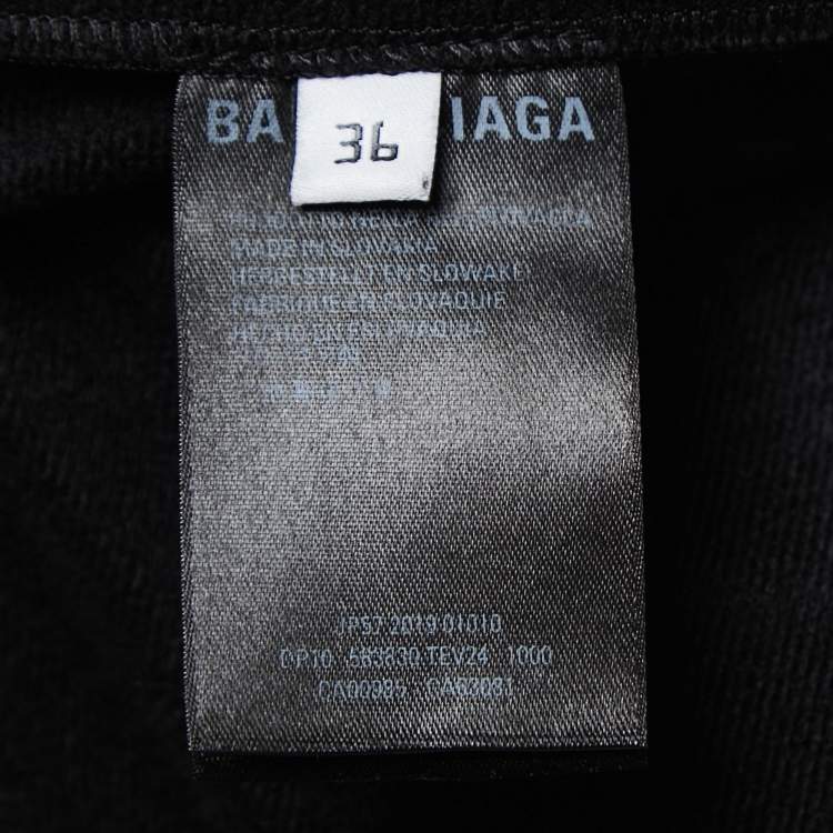 Pre Owned Balenciaga Black Jersey Logo-Tape Detail Joggers S