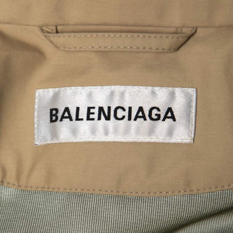 مملوكة مسبقًا Balenciaga Beige Synthetic Oversized Rain Jacket S