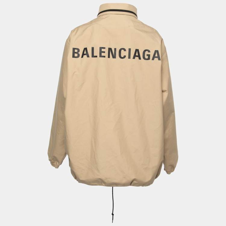 مملوكة مسبقًا Balenciaga Beige Synthetic Oversized Rain Jacket S