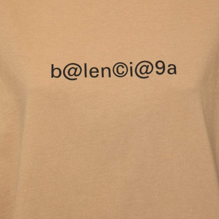 Pre Owned Balenciaga Khaki Cotton Symbolic Large-Fit T-Shirt L