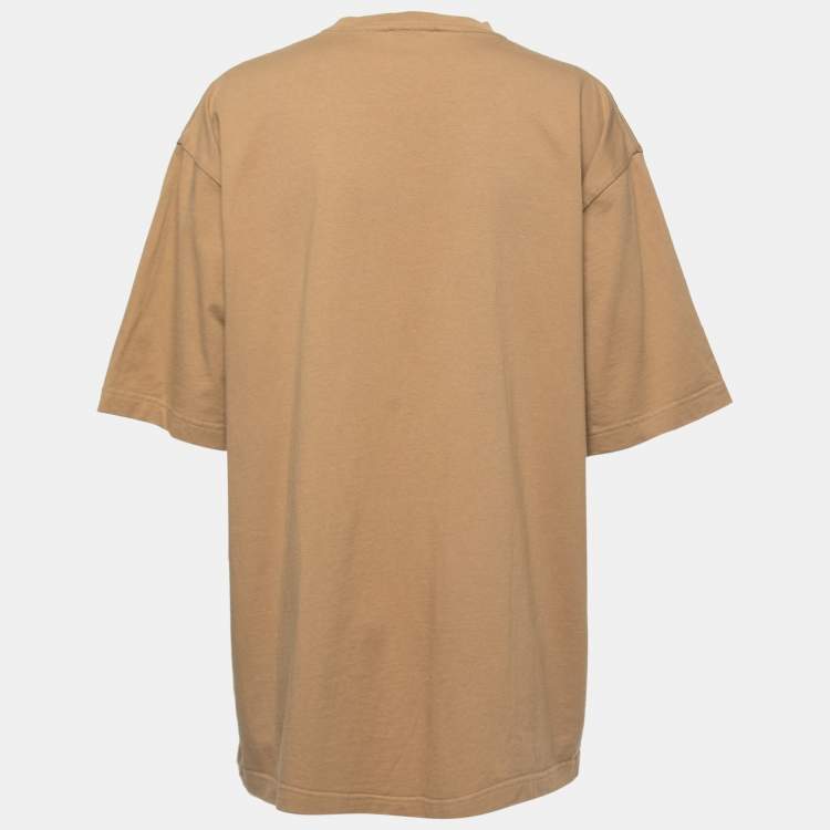 Pre Owned Balenciaga Khaki Cotton Symbolic Large-Fit T-Shirt L