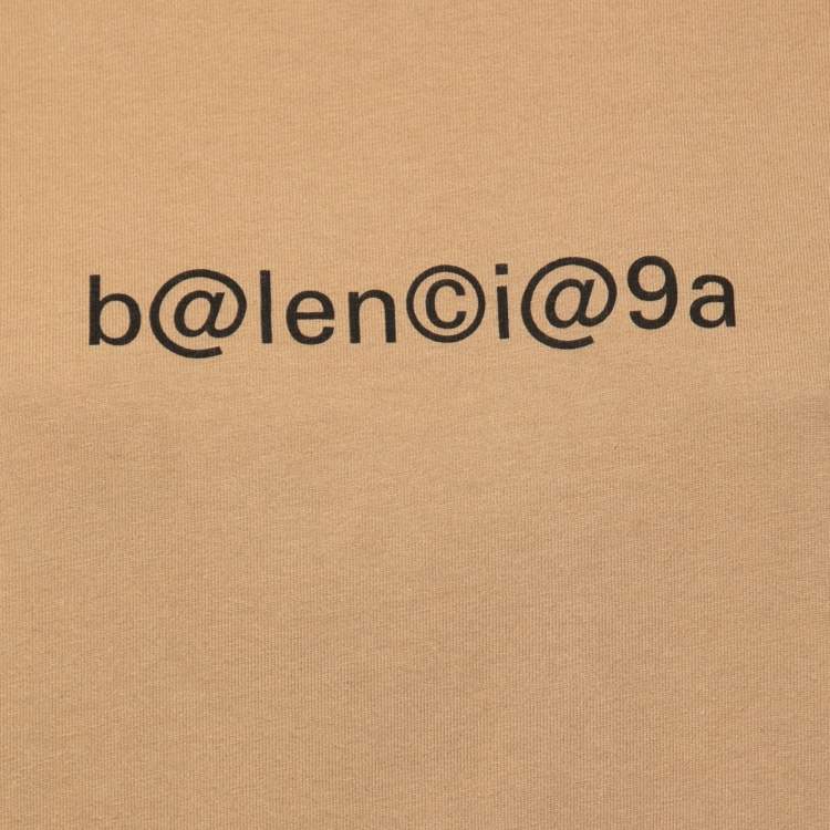 Pre Owned Balenciaga Khaki Cotton Symbolic Large-Fit T-Shirt L