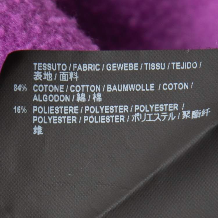 Pre Owned Balenciaga Purple Cotton Knit Logo Printed Oversized Hoodie XS
