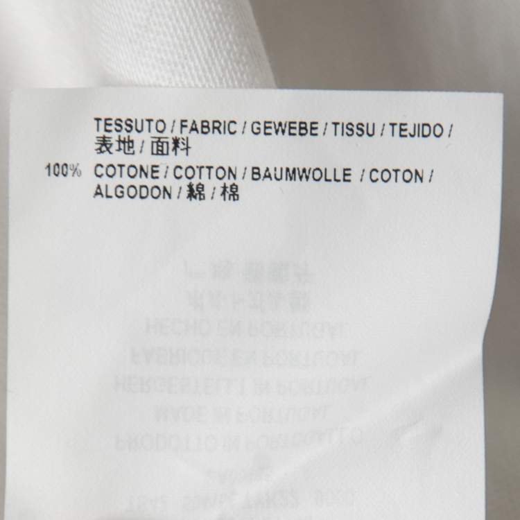 Pre Owned Balenciaga White Cotton Printed Crew Neck T Shirt S