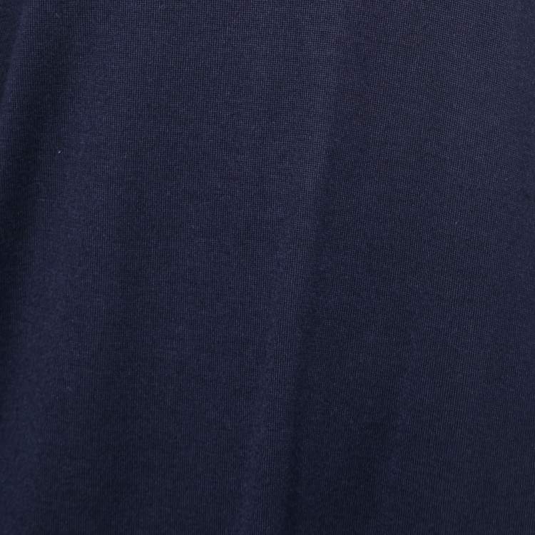 Pre Owned Balenciaga Navy Blue Wool & Silk Knit Asymmetrical Sweater Dress M
