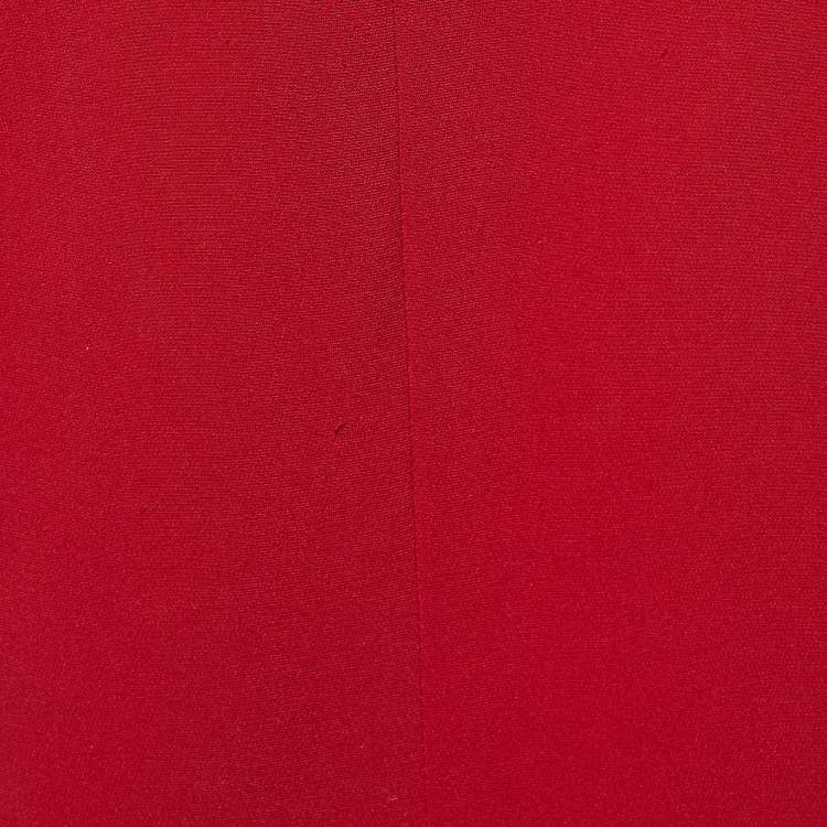Pre Owned Balenciaga Red Silk Crepe Sleeveless Maxi Dress M