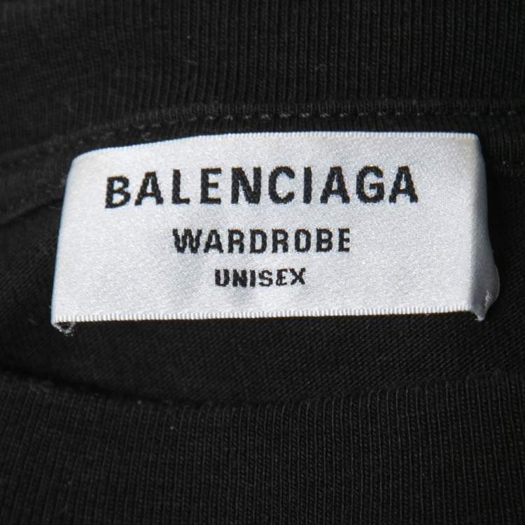 Pre Owned Balenciaga Black Cotton BB Pixel Logo T-Shirt S