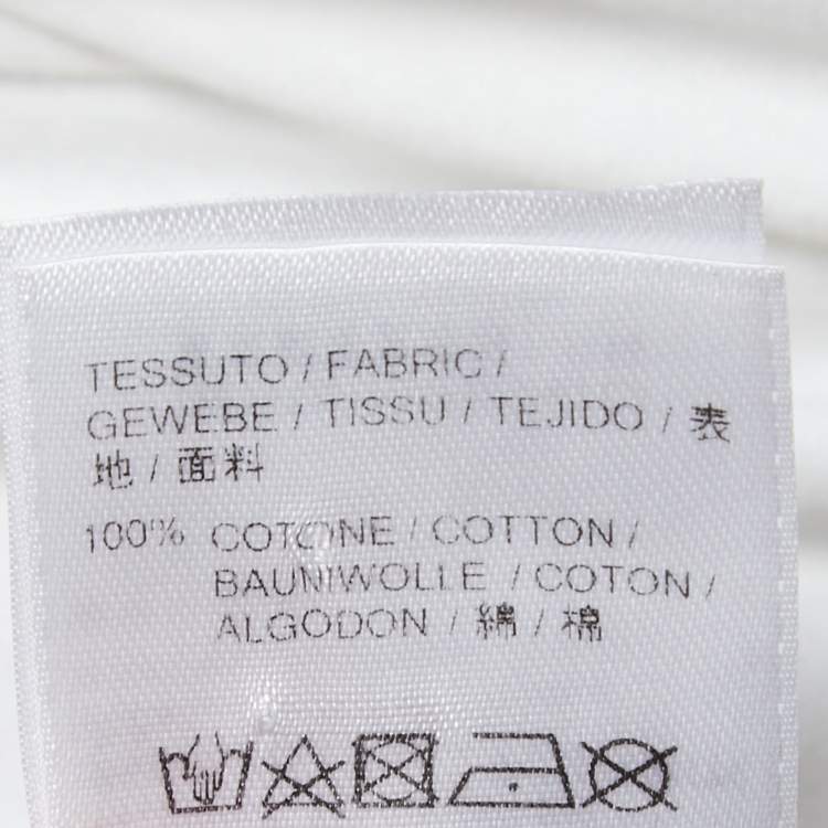 Pre Owned Balenciaga White Cotton Rose Printed T-Shirt S