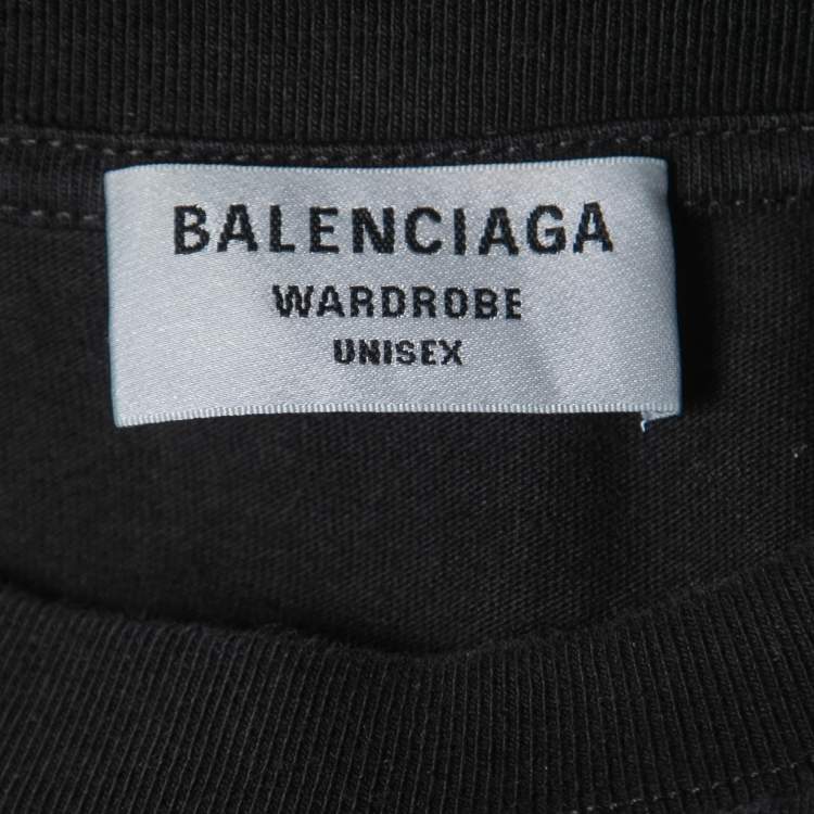 Pre Owned Balenciaga Black Cotton Knit Crew Neck T-Shirt S