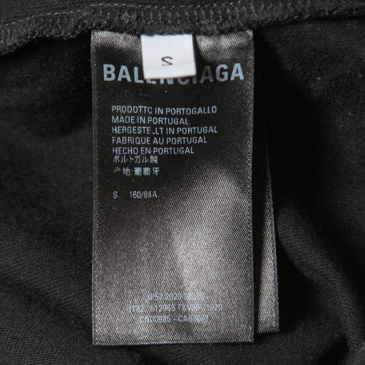 Pre Owned Balenciaga Black Cotton Knit Crew Neck T-Shirt S