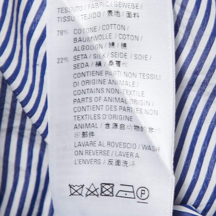 مملوكة مسبقًا Balenciaga Blue Striped Cotton Poplin Shirt S