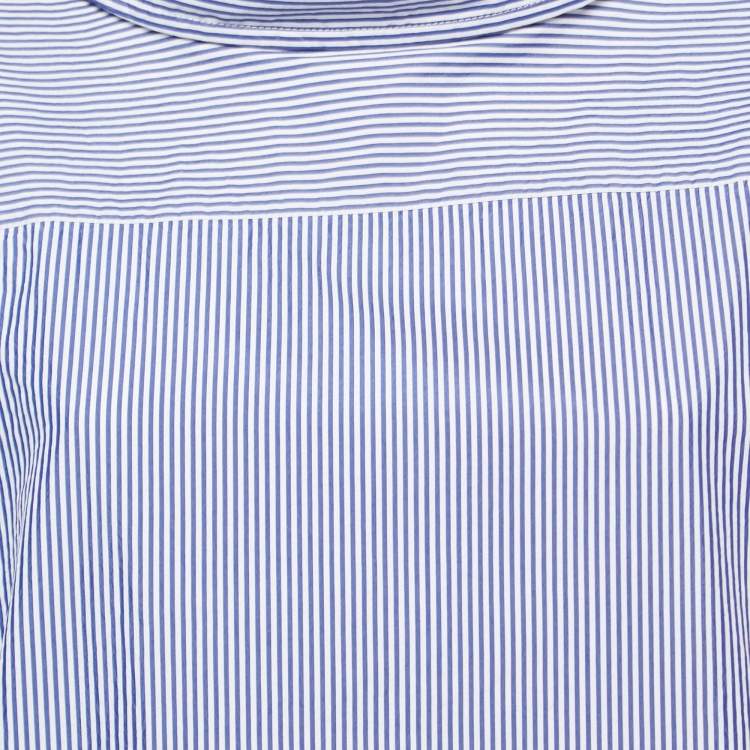 مملوكة مسبقًا Balenciaga Blue Striped Cotton Poplin Shirt S