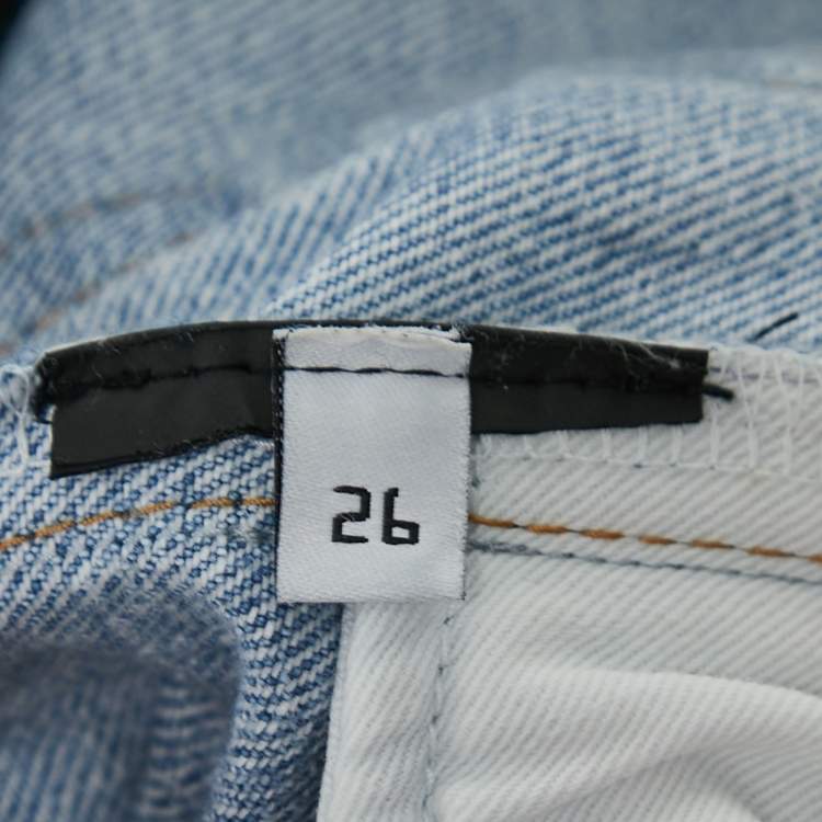 Pre Owned Balenciaga Light Blue Denim High Waist Jeans S Waist 26"
