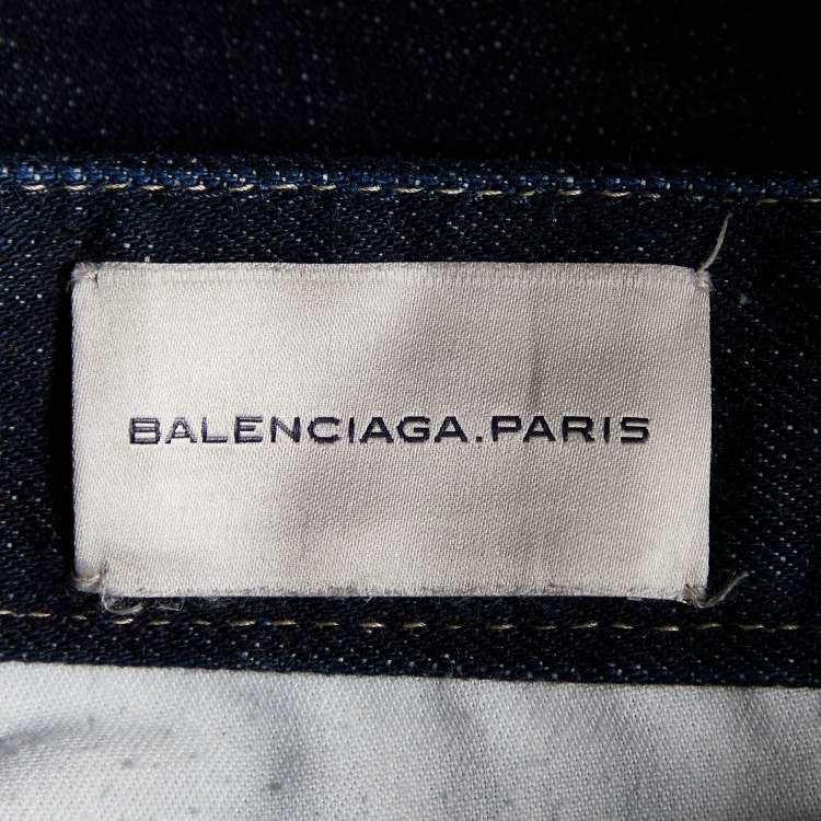Pre Owned Balenciaga Navy Blue Denim Tapered Leg Jeans M