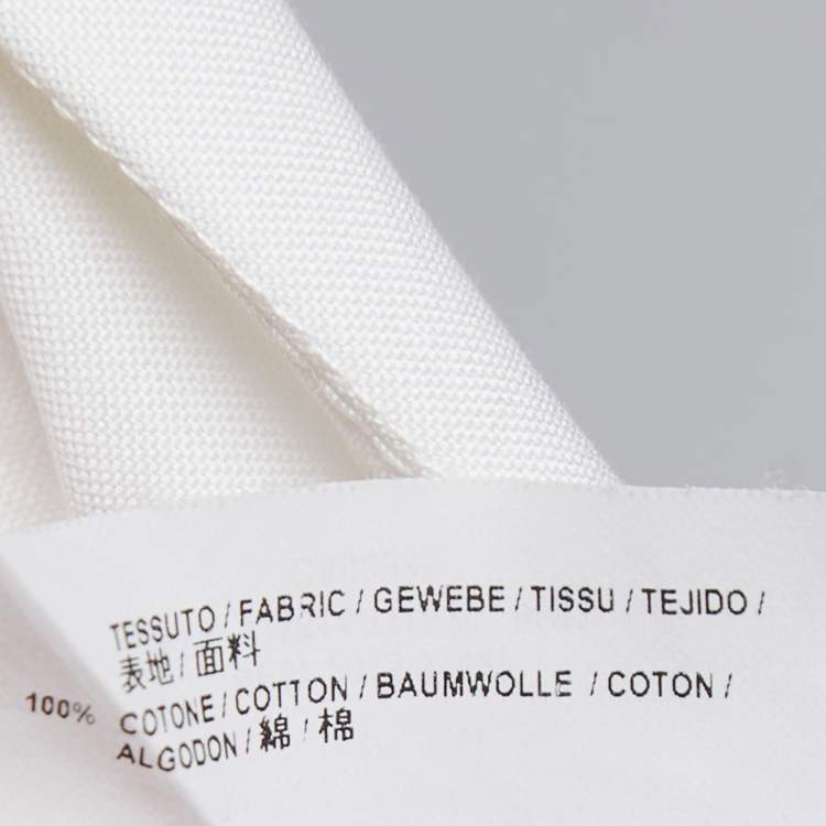 Pre Owned Balenciaga White/Beige Cotton Button Front Belted Sleeveless Midi Dress M