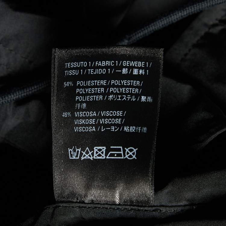 Pre Owned Balenciaga Black Synthetic Button Front Hooded Oversized Jacket M