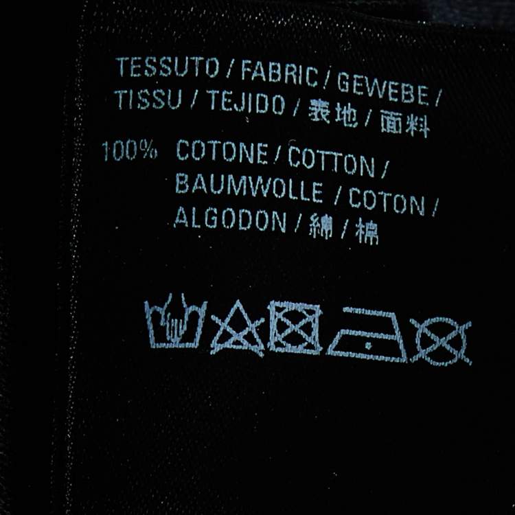 Pre Owned Balenciaga Black Logo Printed Cototn Knit T-Shirt M