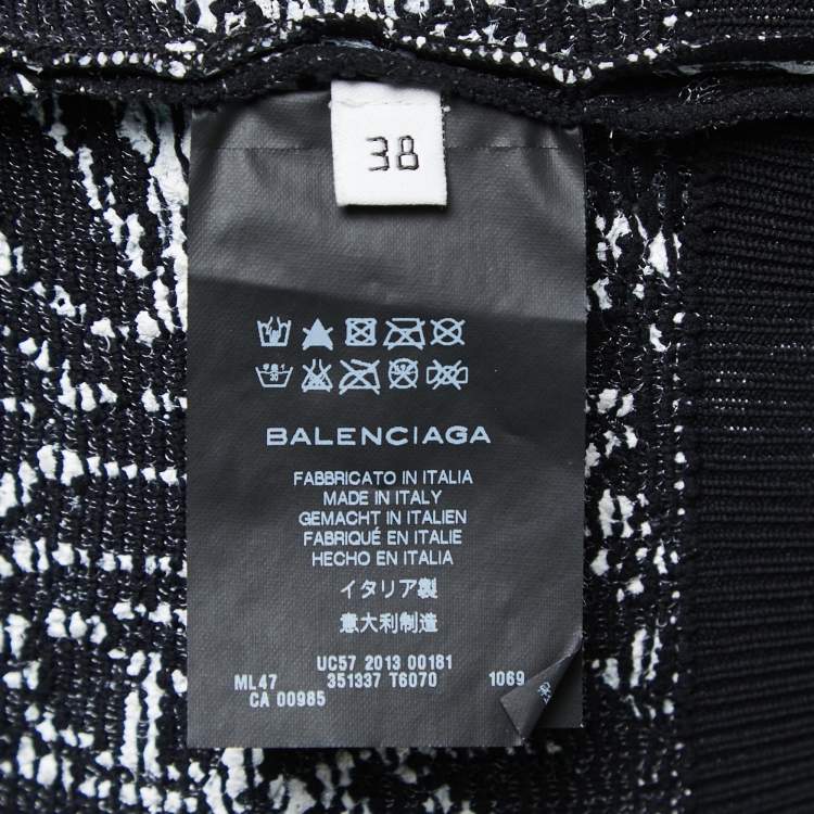 Pre Owned Balenciaga Black Floral Painted Knit Buttoned Cardigan M