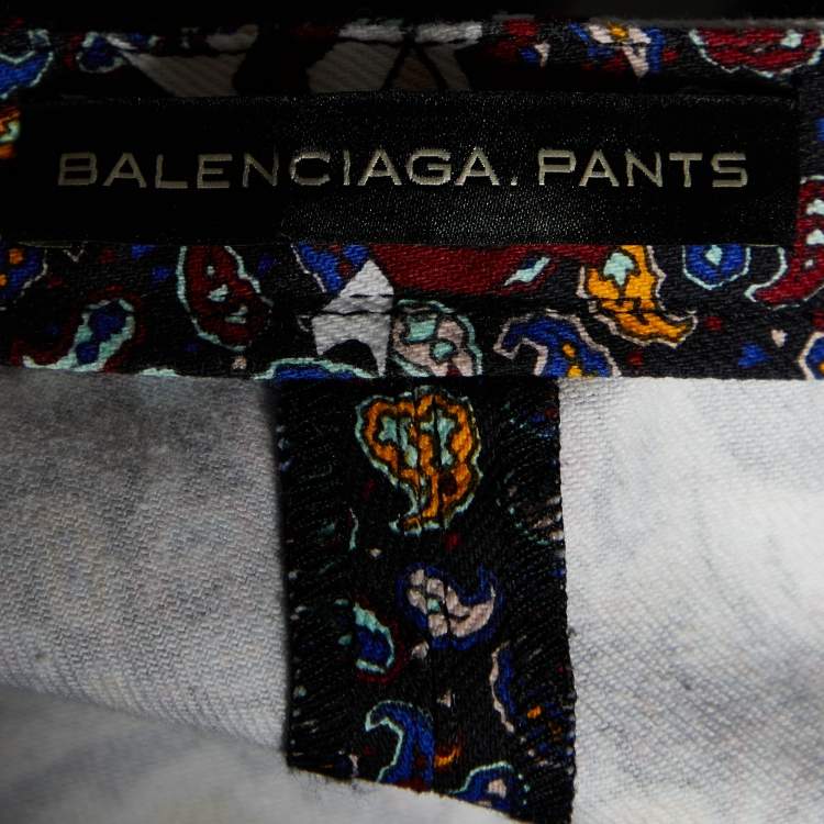 Pre Owned Balenciaga Multicolor Paisley Printed cotton Slim Fit Pants M