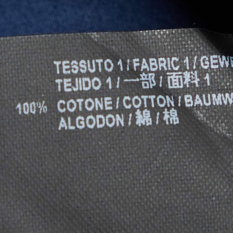 Pre Owned Balenciaga Navy Blue Logo Printed Cotton Short Sleeve Oversized Shirt XS