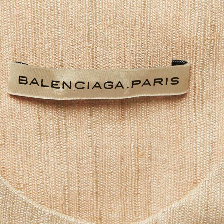 Pre Owned Balenciaga Multicolor Silk Zip Front Sleeveless Short Dress M