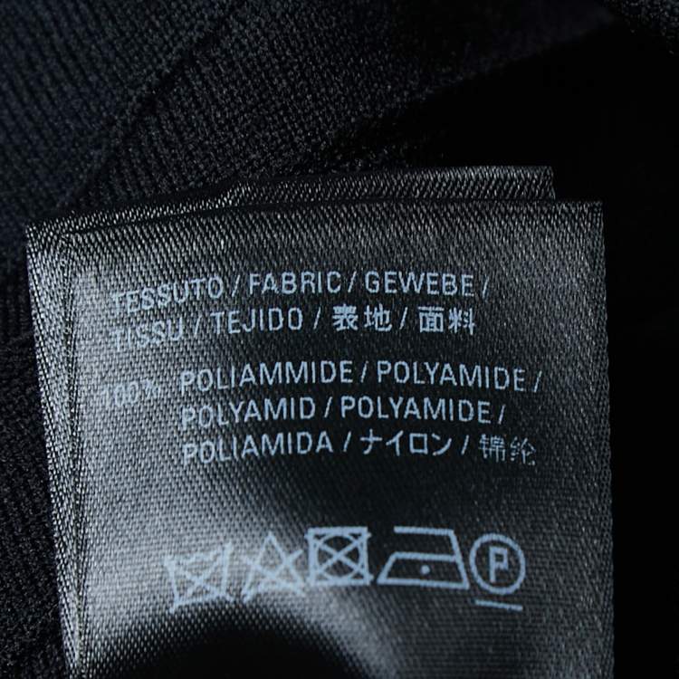Pre Owned Balenciaga Black Logo Print Knit Pleated Midi Skirt S