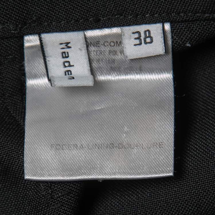 Pre Owned Balenciaga Black Wool Blend Pleated Straight Fit Trousers M