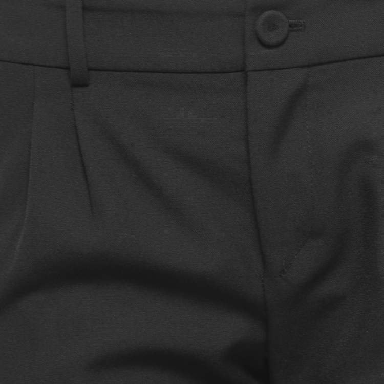 Pre Owned Balenciaga Black Wool Blend Pleated Straight Fit Trousers M